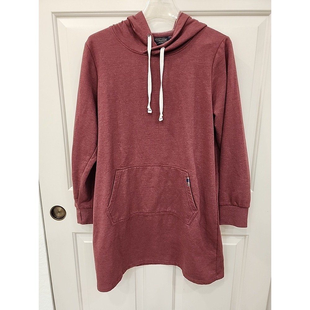 Pendleton Dark Red  Burgandy Cozy Tunic Sweatshirt  Hoodie Dress Women Large
